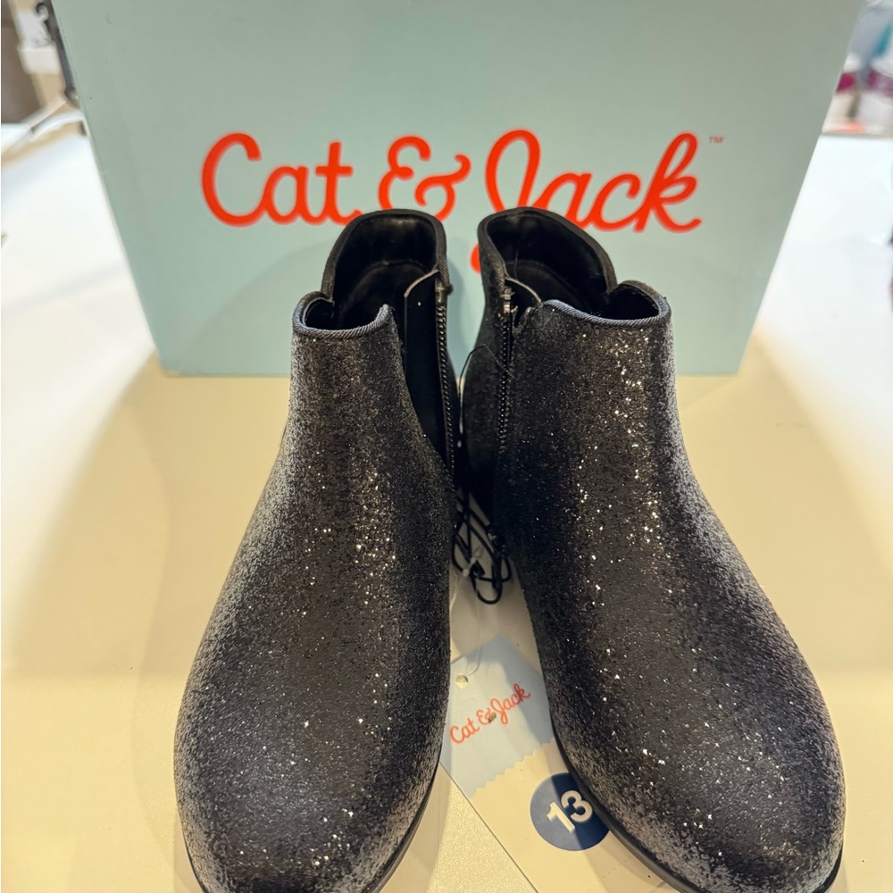 Cat & Jack Sparkly Charcoal Kids Boots